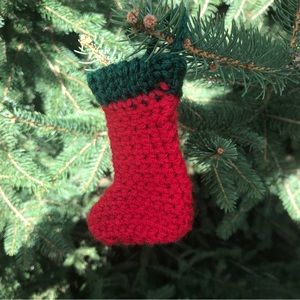 Crochet Christmas Ornament Set Christmas Stockings Handmade Vintage